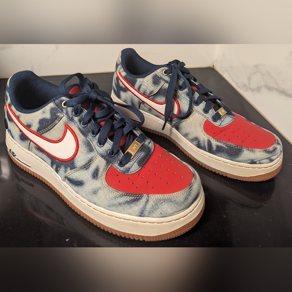 Nike Air Force 1 Low “Acid Wash Denim” Size 10 Used Excellent MSRP $237 - Picture 9 of 15
